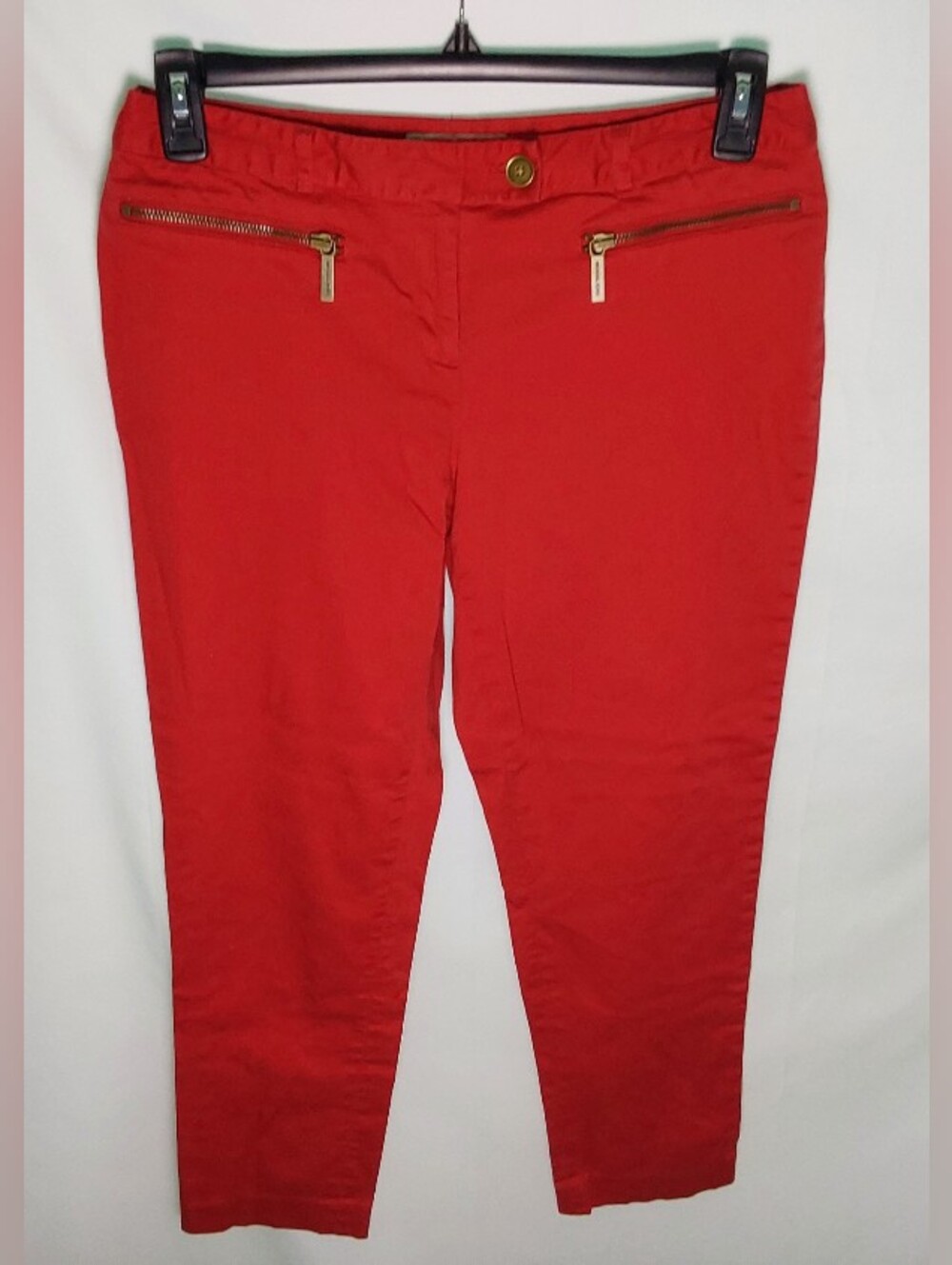 Michael Kors Women's Cropped Slim Ankle Pants in Red